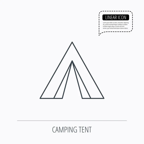 Tourist tent icon. Camping travel sign. — Stock Vector