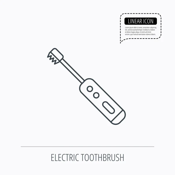 Електрична піктограма зубної щітки. Знак чистки зубів . — стоковий вектор