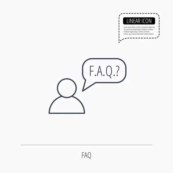 Icono de servicio FAQ. Soporte signo de burbuja de voz . — Archivo Imágenes Vectoriales