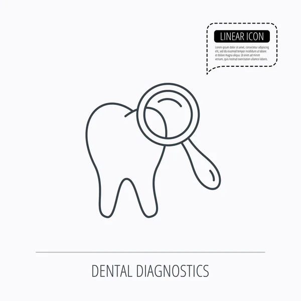 Dental diagnostic icon. Tooth hygiene sign. — Stock Vector