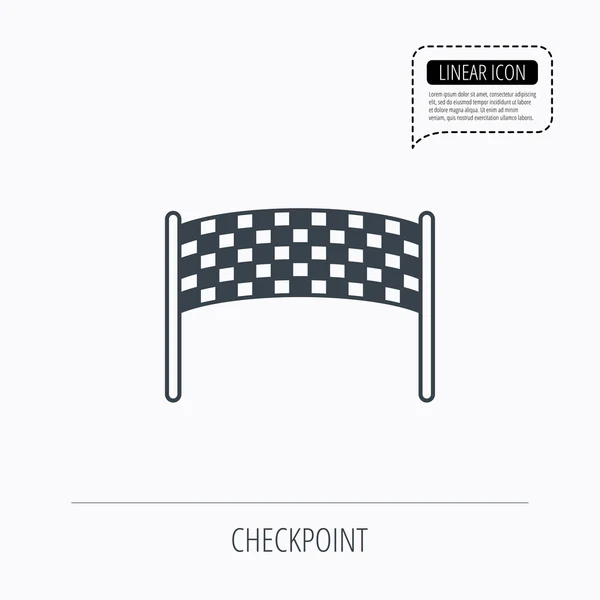 Afwerking checkpoint pictogram. Marathon banner teken. — Stockvector