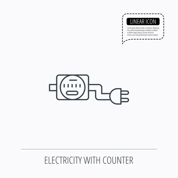 Electric counter icon. Electricity with plug. — Stock Vector