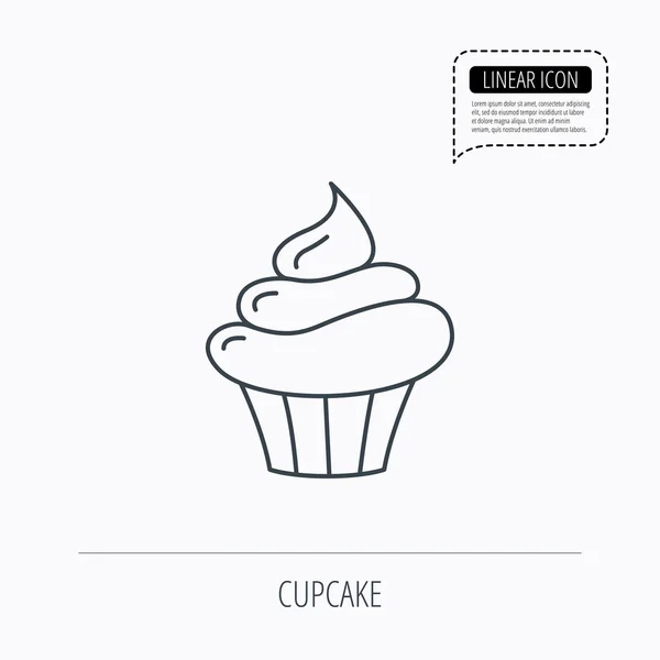 纸杯蛋糕图标。甜点蛋糕标志. — 图库矢量图片