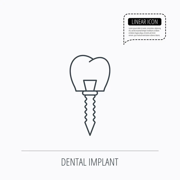 Dental implant pictogram. Mondelinge prothese teken. — Stockvector