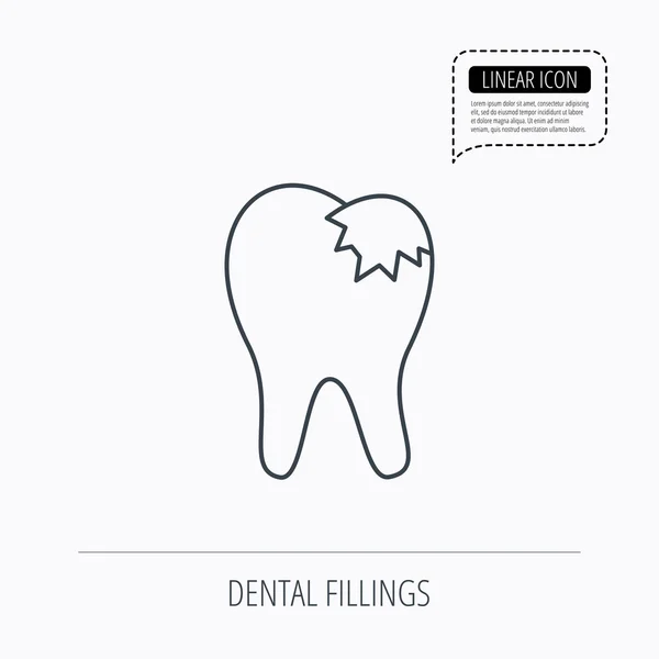 Dental fillings icon. Tooth restoration sign. — Stock Vector