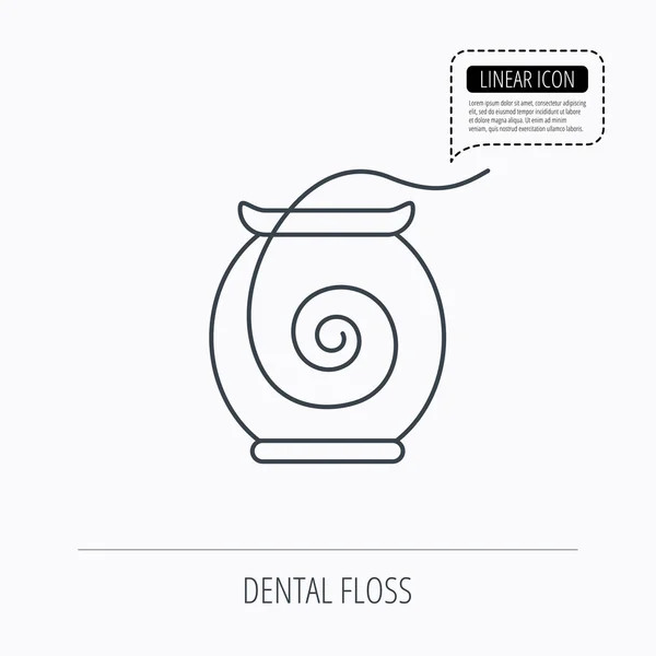Dental floss icon. Teeth cleaning sign. — Stock Vector