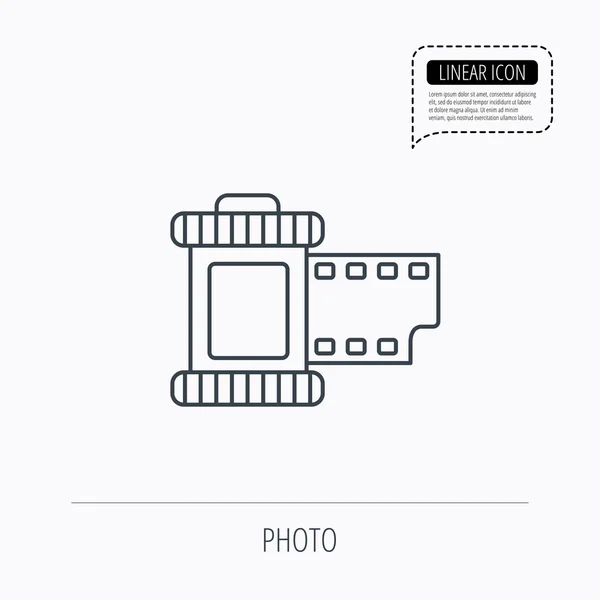 Retro fotopictogram. Teken broodje van de camera. — Stockvector