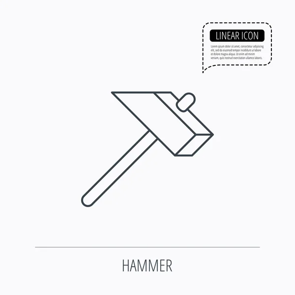 Hamer pictogram. Herstellen of fix log. — Stockvector