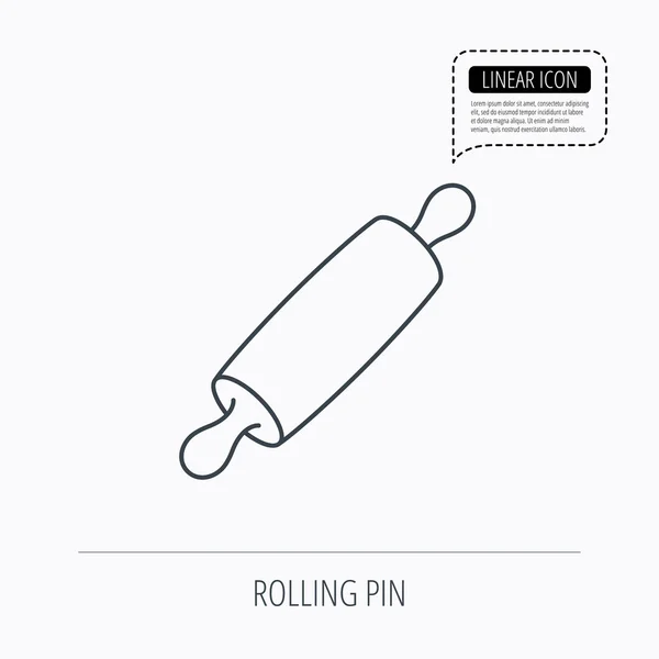 Rolling pin pictogram. Keuken bakker roller teken. — Stockvector