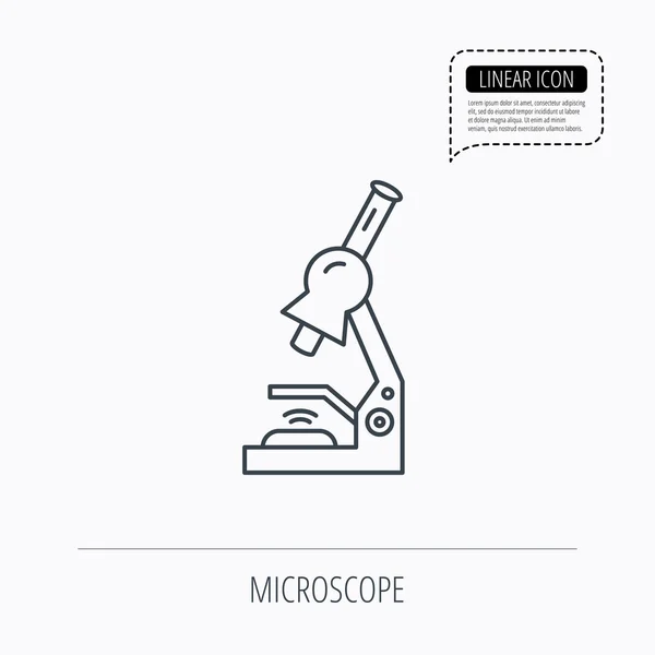 Icono del microscopio. Equipos de laboratorio médico . — Vector de stock