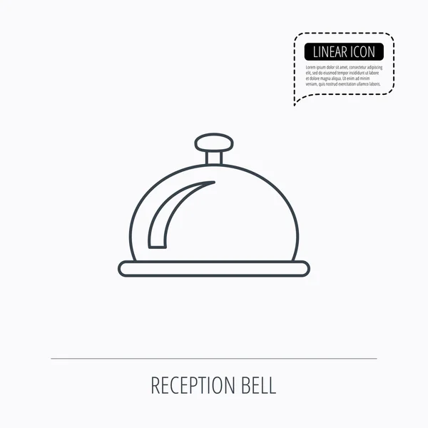 Icono de campana de recepción. Señal de servicio del hotel . — Archivo Imágenes Vectoriales