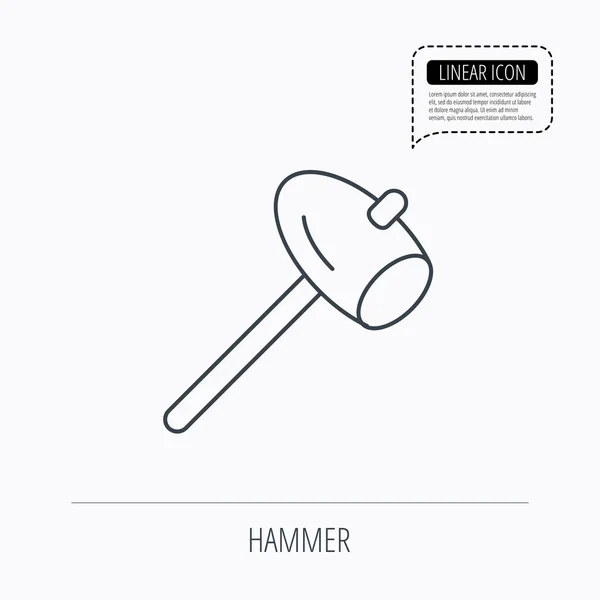 Hammer-ikonen. Reparera eller fixa tecken. — Stock vektor