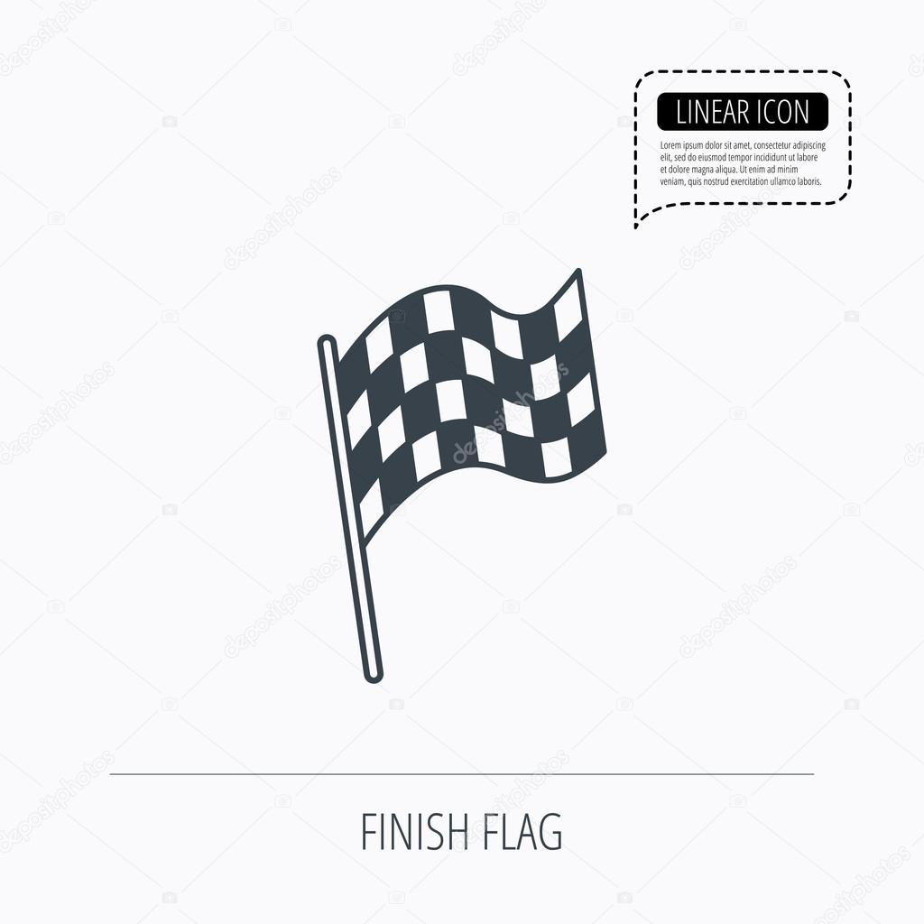 Icono de la bandera del final. Inicio carrera signo ...