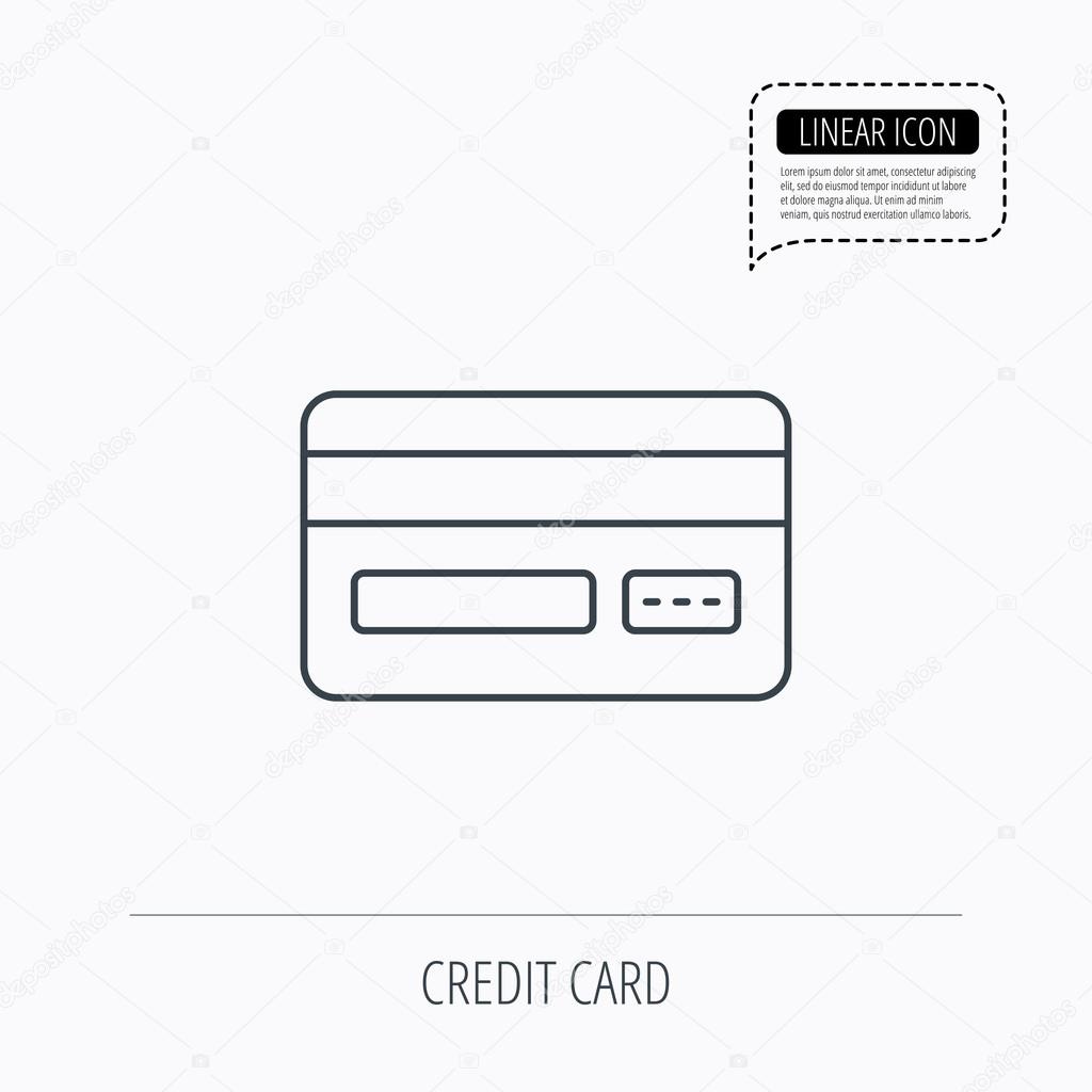 Credit card icon. Shopping sign.