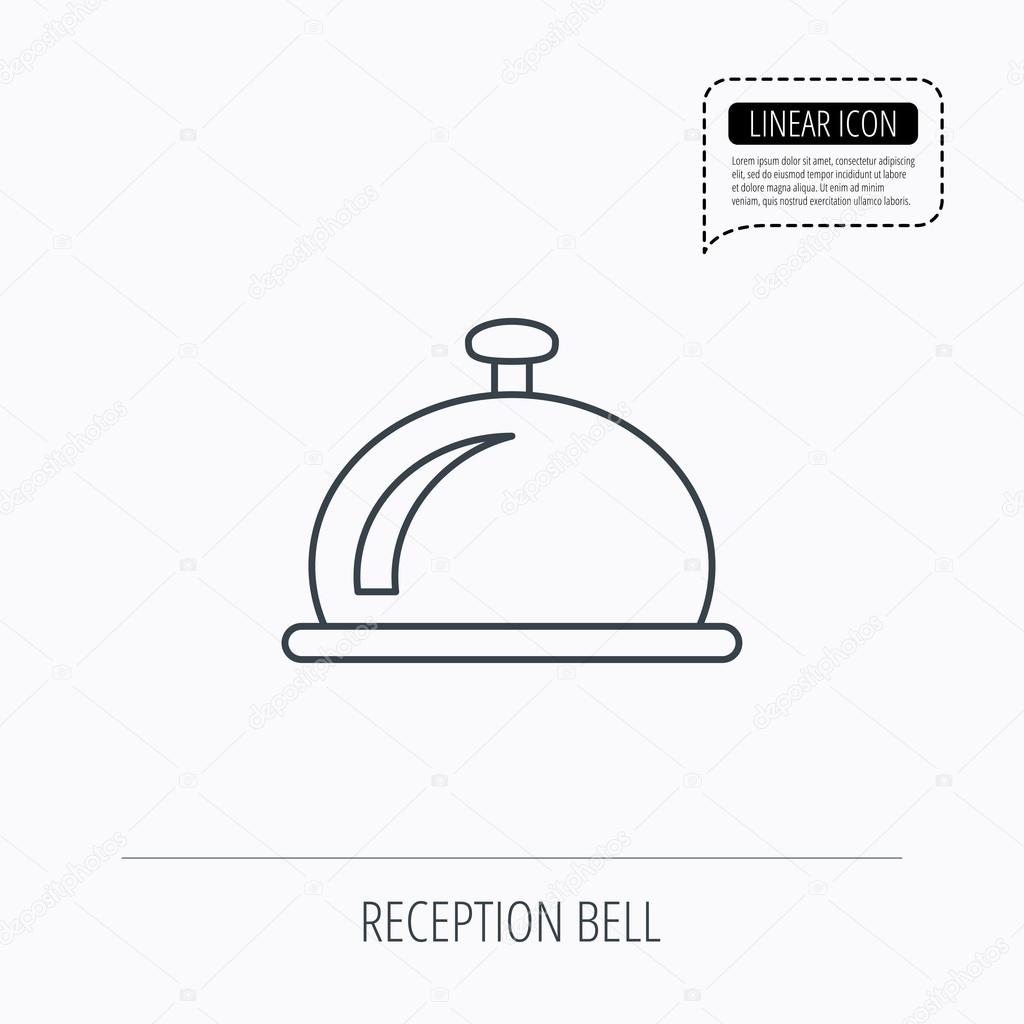 Reception bell icon. Hotel service sign.