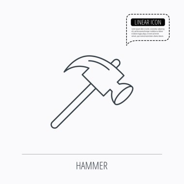 Çekiç simgesi. Onarım veya düzeltme işareti.