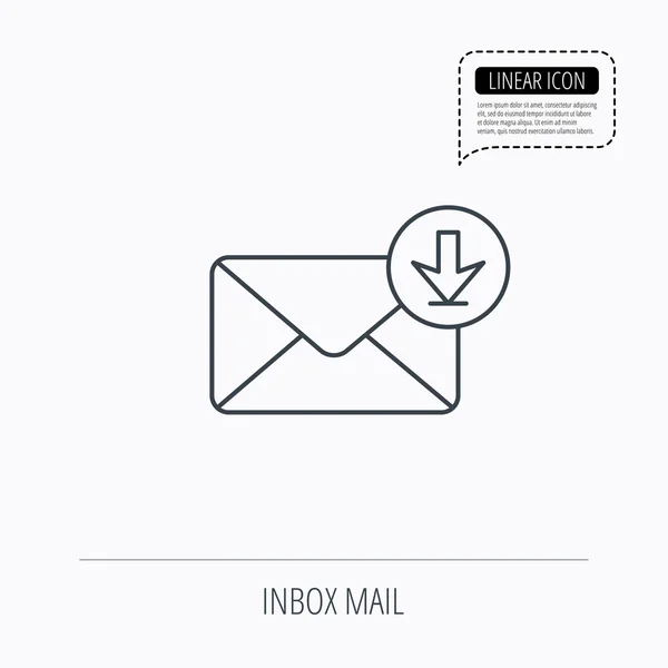 Mail inbox icon. Email message sign. — Stock Vector