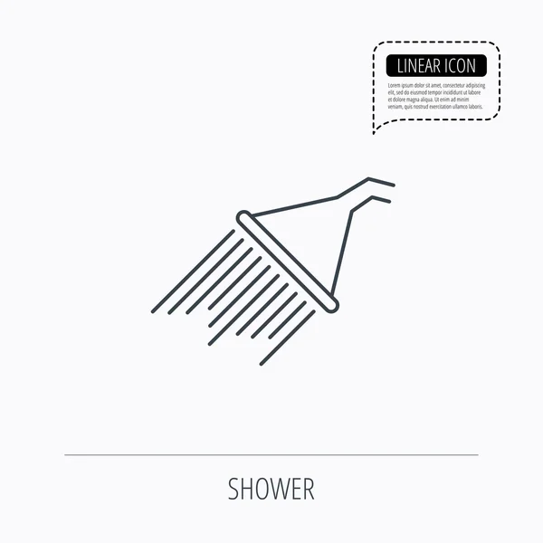 Sprcha icon. Mycí zařízení znamení. — Stockový vektor