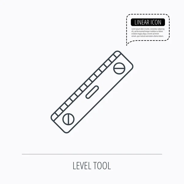 Ícone de ferramenta de nível. Sinal de medição horizontal . — Vetor de Stock