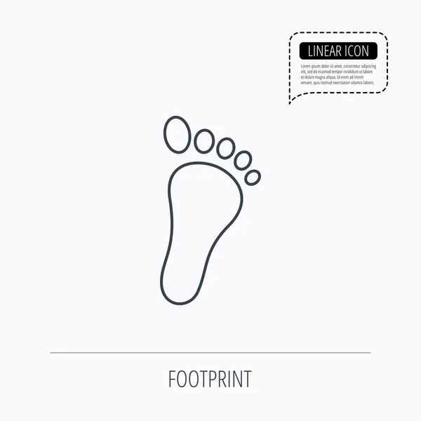 Baba lábnyom ikonra. Gyermek láb hosszú jelre. — Stock Vector