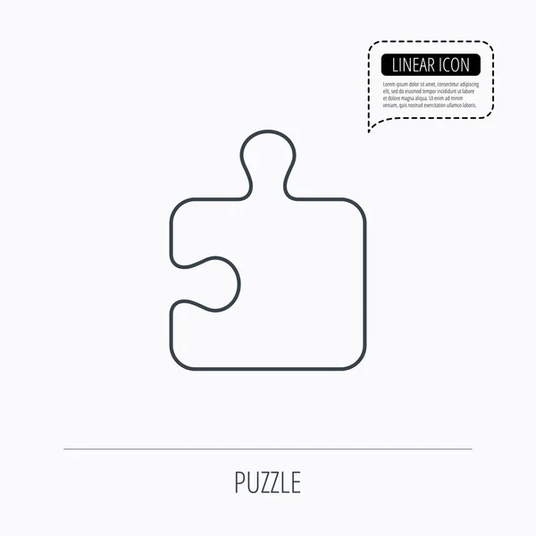 Puzzel pictogram. Jigsaw logische spel teken. — Stockvector