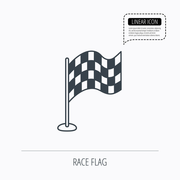 Racing flag icon. Finishing symbol.