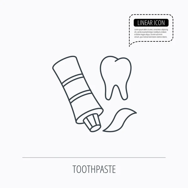 Toothpaste icon. Teeth health care sign. — Stock Vector