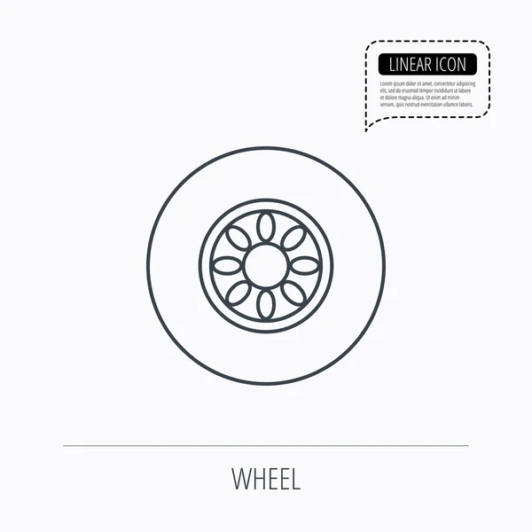 Значок колеса автомобіля. Вивіска автомобільного сервісу . — стоковий вектор