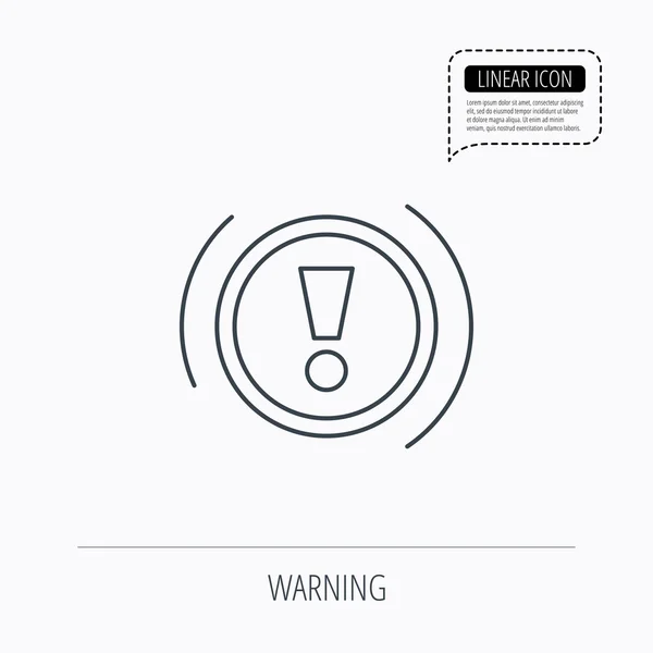 Warning icon. Dashboard sign. — Stock Vector