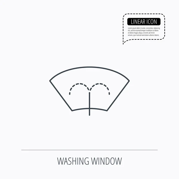 Wassen vensterpictogram. Voorruit schoonmaken teken. — Stockvector