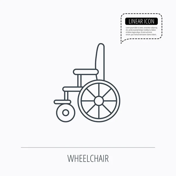 Icône fauteuil roulant. Panneau de signalisation handicapés . — Image vectorielle