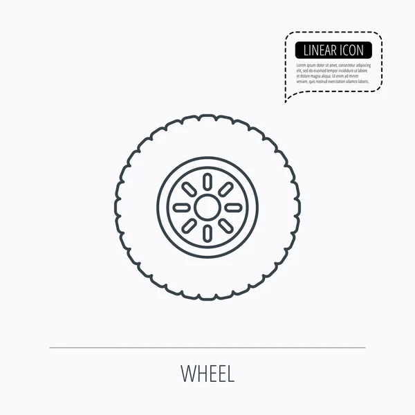 Car wheel icon. Tire service sign. — Stock Vector