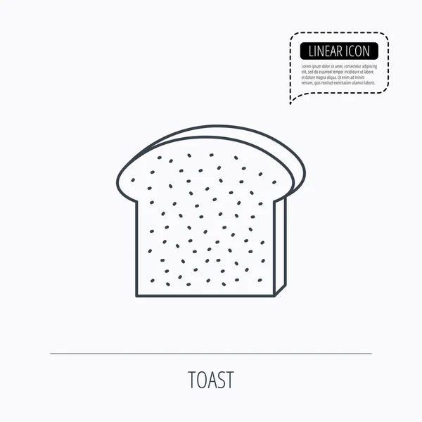 Toast icon. Sliced bread sign. — Stock Vector