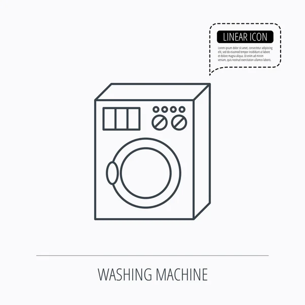 洗濯機のアイコン。洗濯機の記号. — ストックベクタ