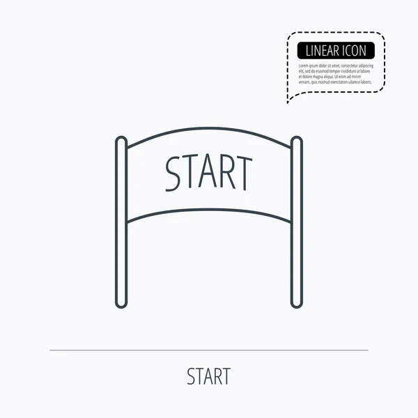 Start banner icoon. Marathon checkpoint teken. — Stockvector