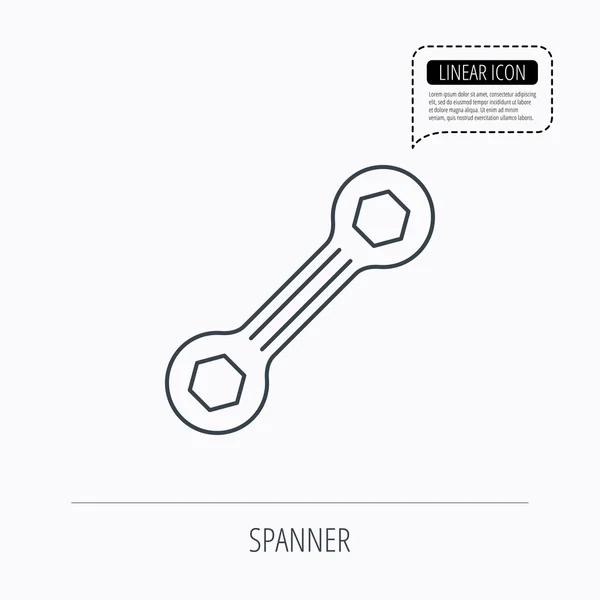 Spanner gereedschappictogram. Reparatie service teken. — Stockvector