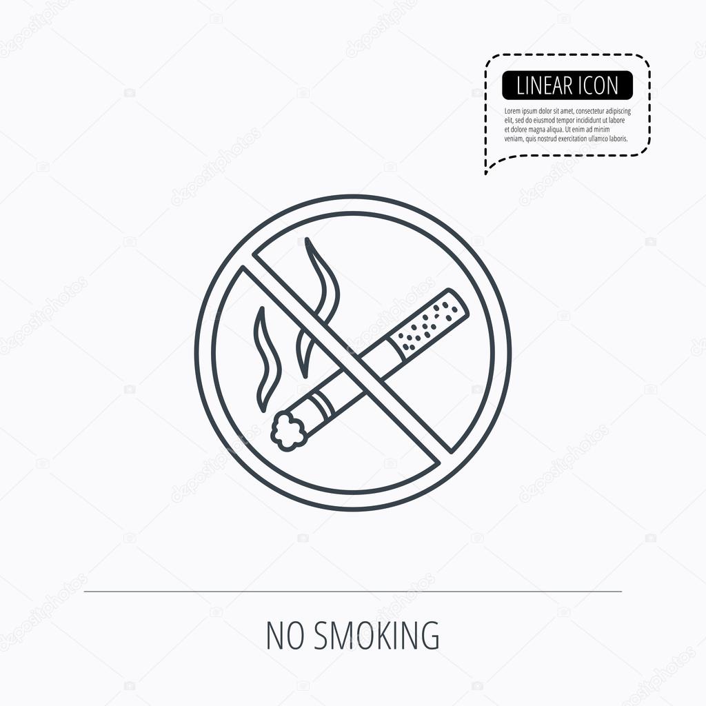 No smoking icon. Stop smoke sign.