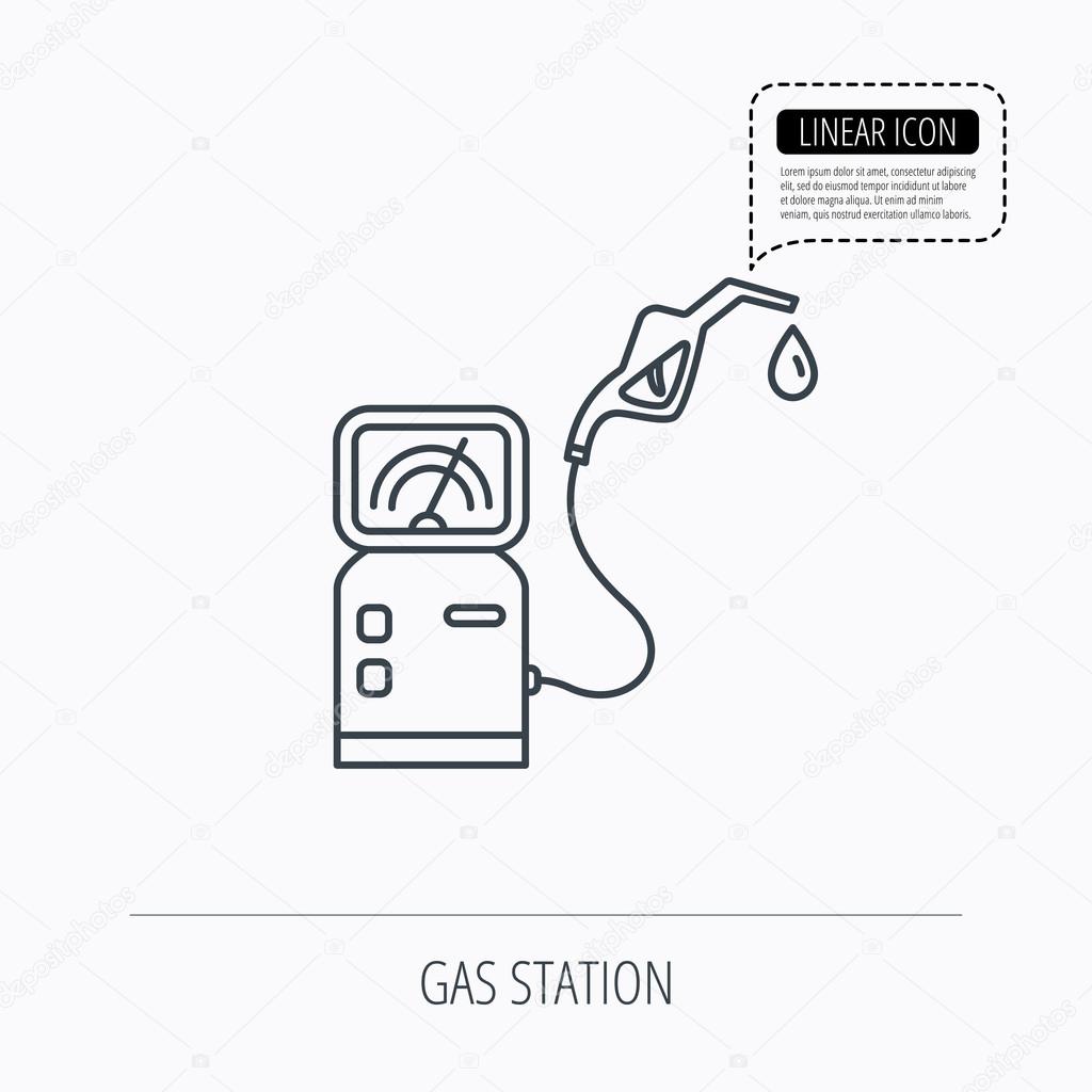 Gas station icon. Petrol fuel pump sign.