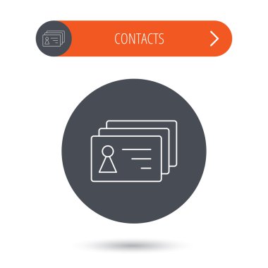 İlgili kişi kartları simgesi. Kimlik rozetleri işareti.