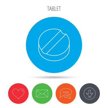 Tablet simgesi. Tıp uyuşturucu işareti.