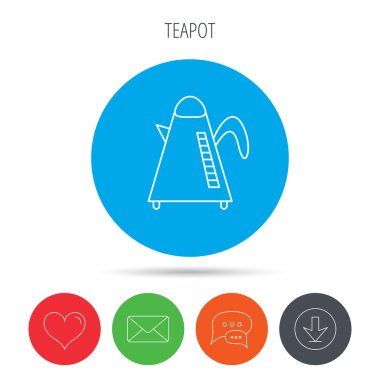 Çaydanlık simgesi. Mutfak su ısıtıcısı işareti.
