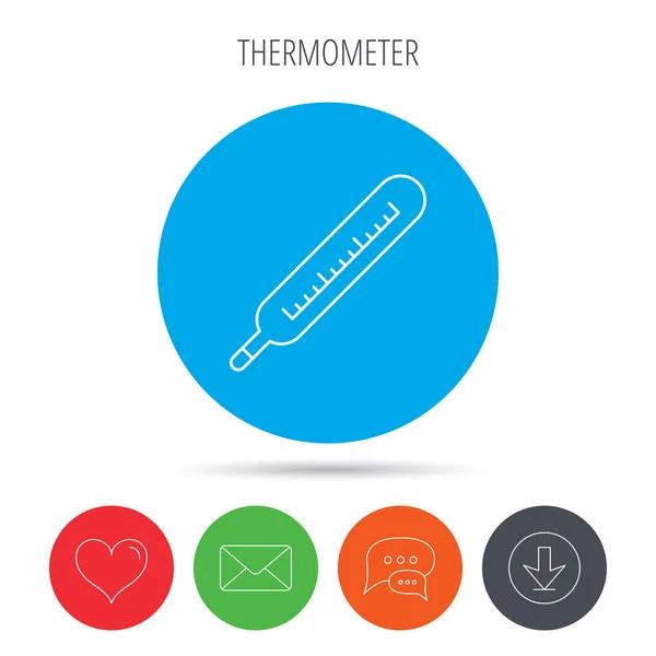 Medical thermometer icon. Temperature sign. — Stock Vector