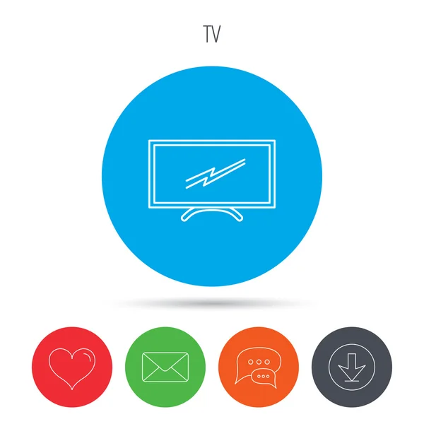 Icône TV LCD. Signe mené de moniteur . — Image vectorielle