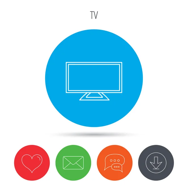 LCD tv ikonra. LED monitor jel. — Stock Vector
