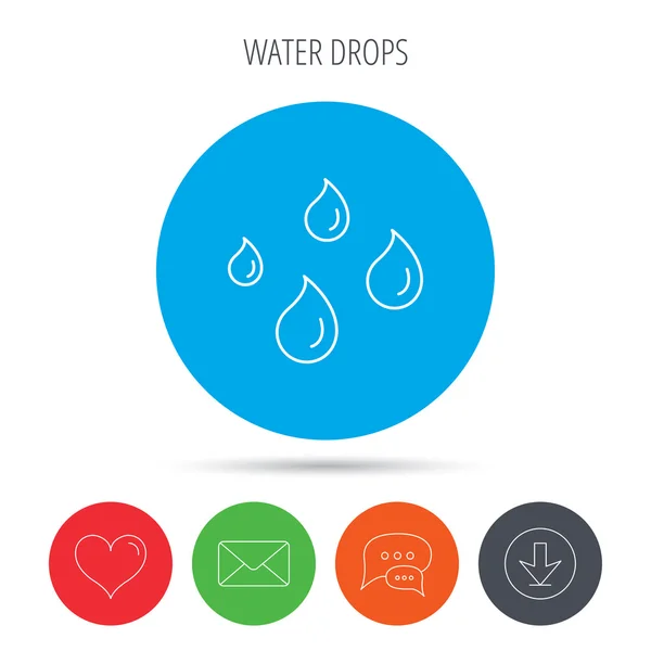 水滴图标。雨或洗涤标志. — 图库矢量图片