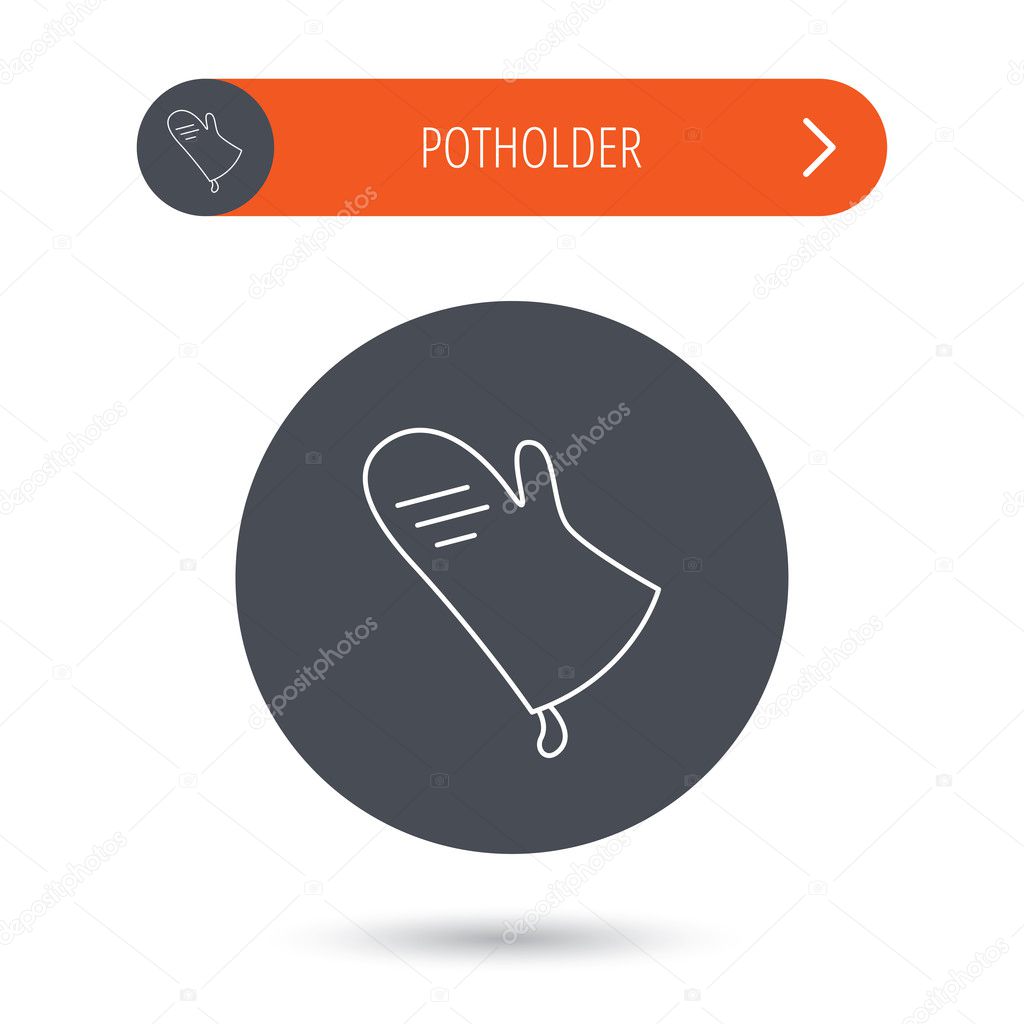 Potholder icon. Kitchen protection glove sign.