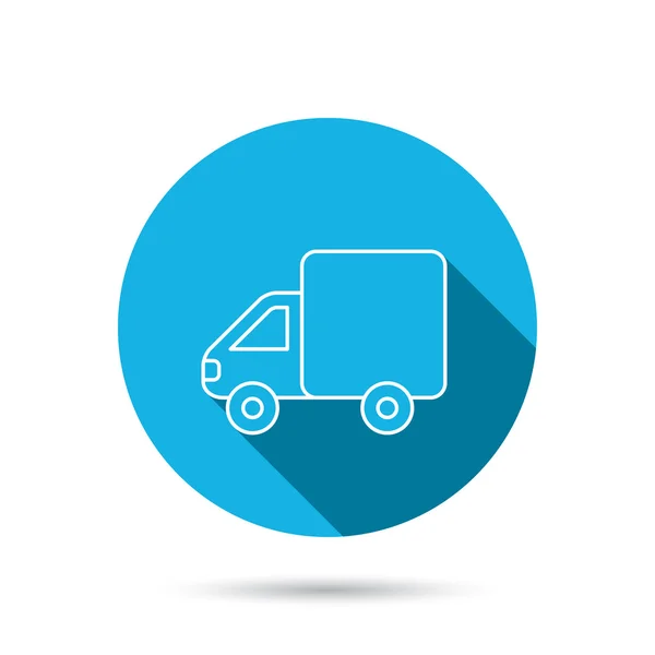 Teslimat kamyonu simgesi. Ulaşım araba işareti.