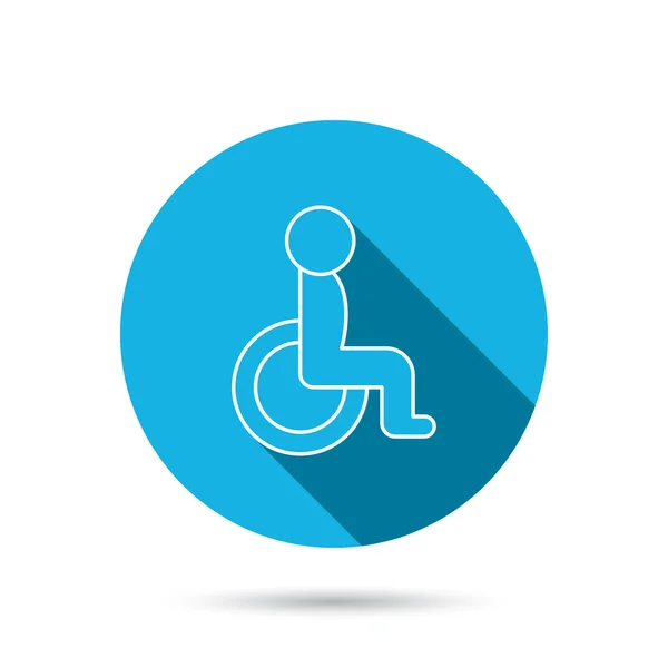 Disabled person icon. Human on wheelchair sign. — Stock Vector