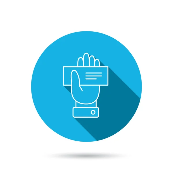 Çek simgesi. İşaret veren.