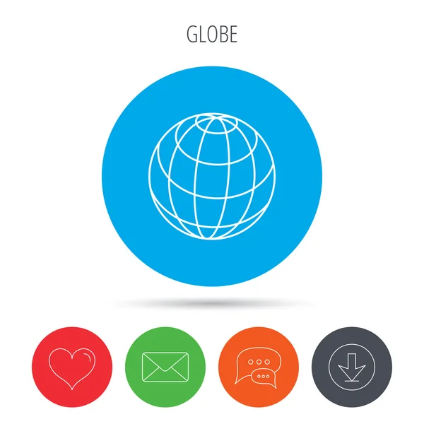 Icono del globo. Signo de viaje mundial . — Vector de stock